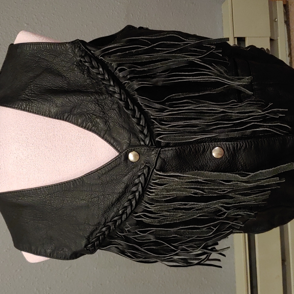 MOB Leather Motorcycle Vest Size L